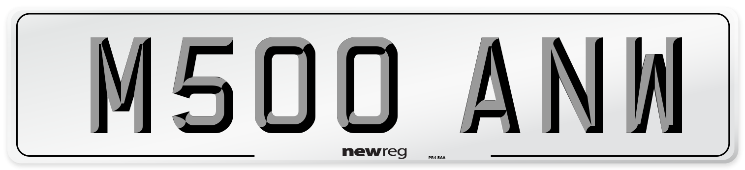 M500 ANW Number Plate from New Reg